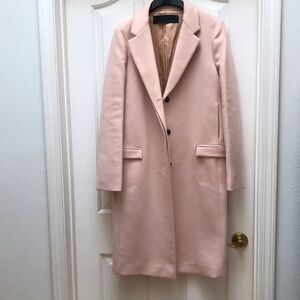 Elegant ZARA Woman Studio Wool Blend Women's Light Pink Coat Size Medium 🌸